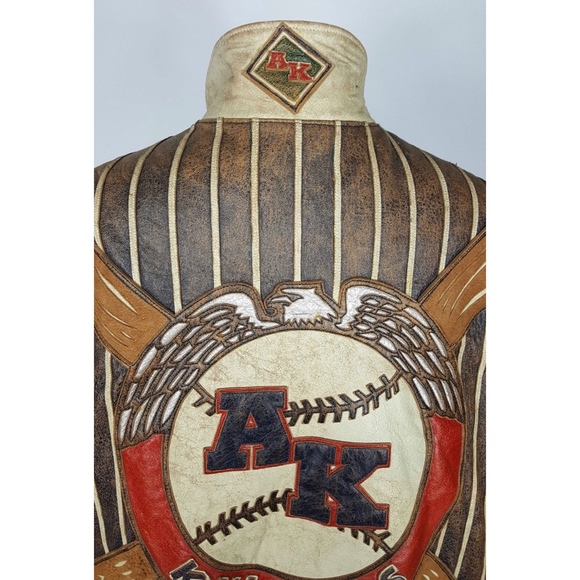 SOLD//SOLD// Vintage Leather Baseball Jacket - Picture 5 of 8